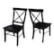 International Concepts Set of 2 X-Back Chairs with Solid Wood Seats, Black Seat, Wood Back, 36.9 W 22.2 in L 22.2 H C46-613P - alternate 7